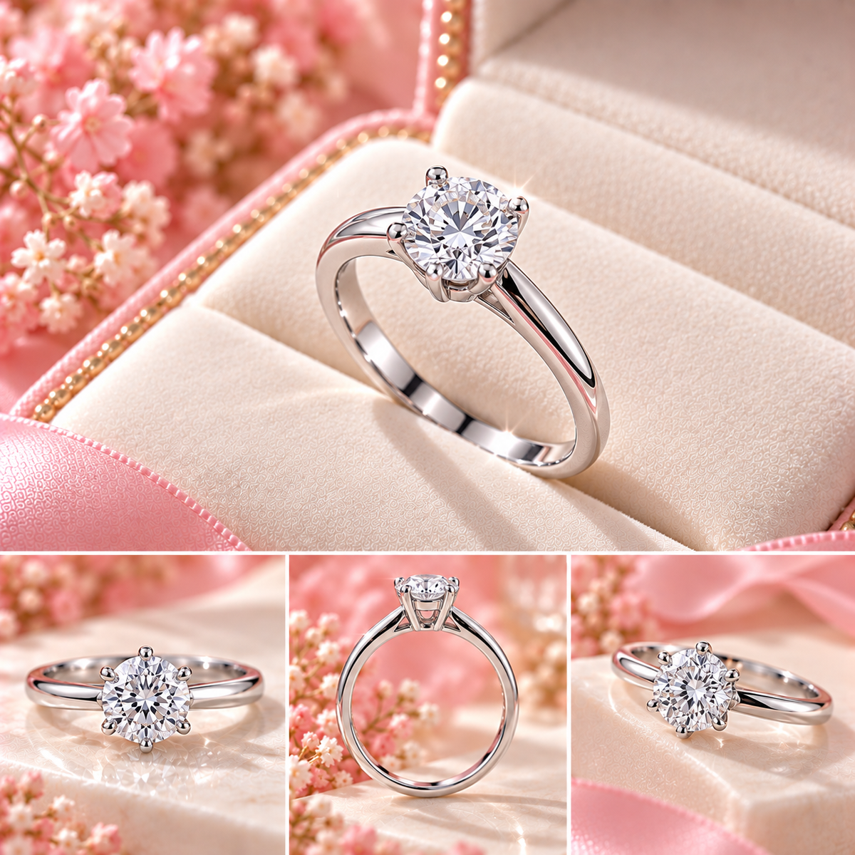 แหวนเม็ดเดี่ยว (Solitaire Ring)  เนื้อเงิน